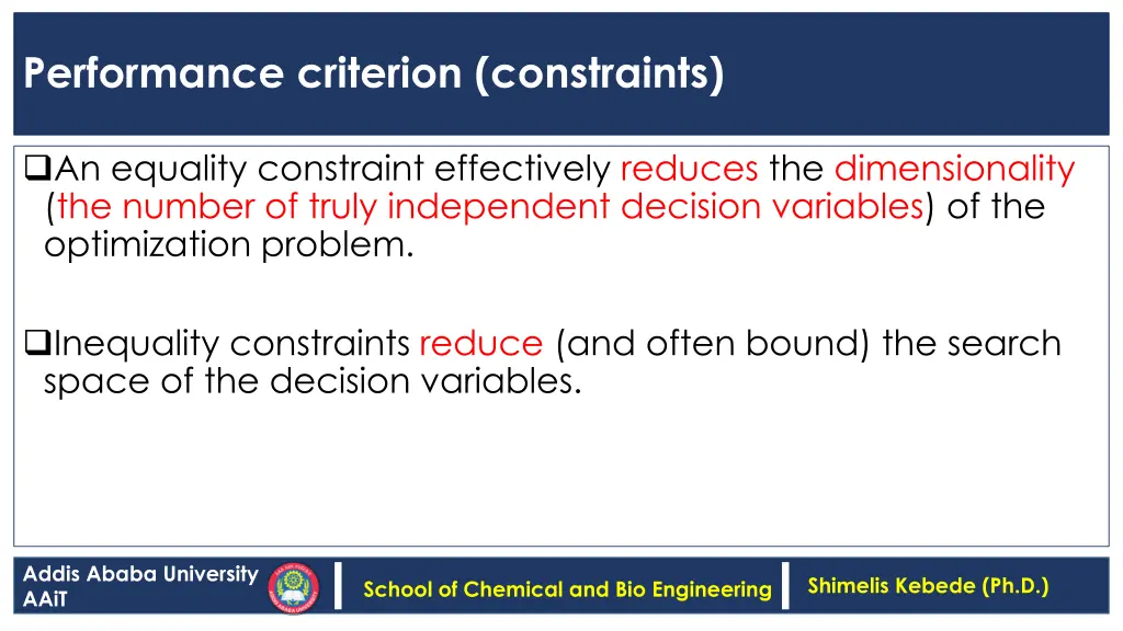 performance criterion constraints 2
