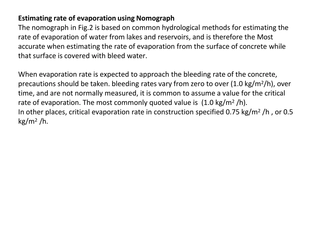 estimating rate of evaporation using nomograph