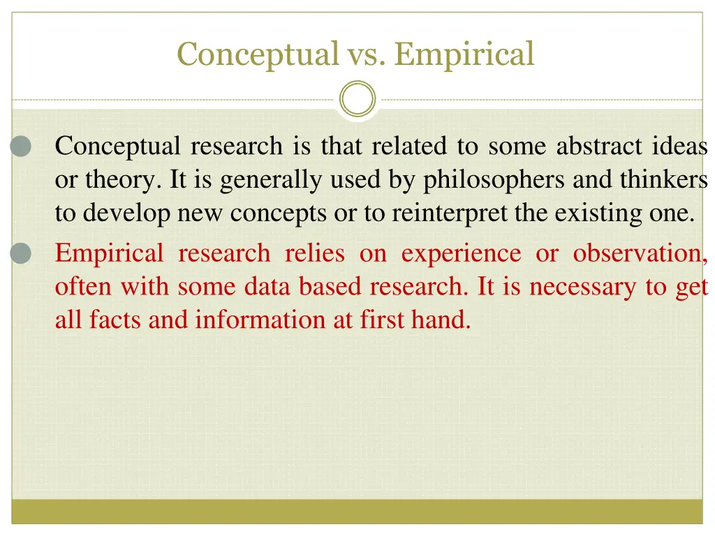 conceptual vs empirical