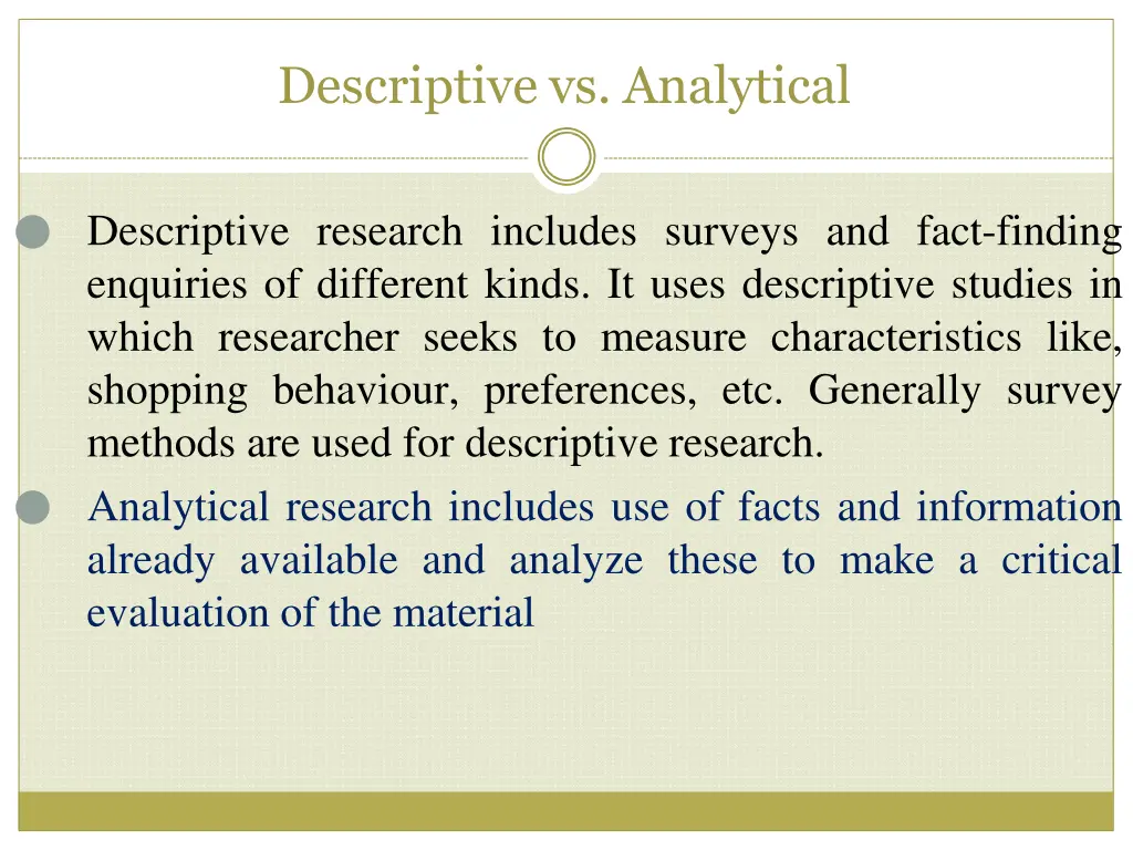 descriptive vs analytical