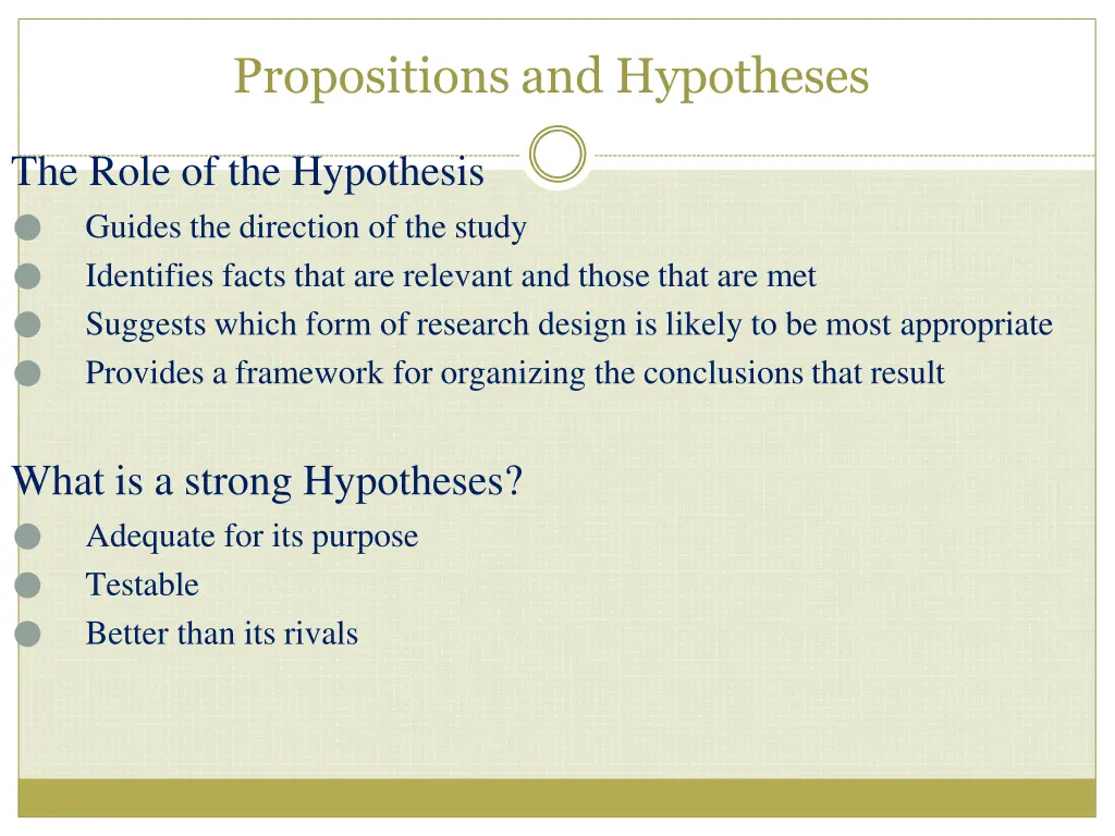 propositions and hypotheses 1