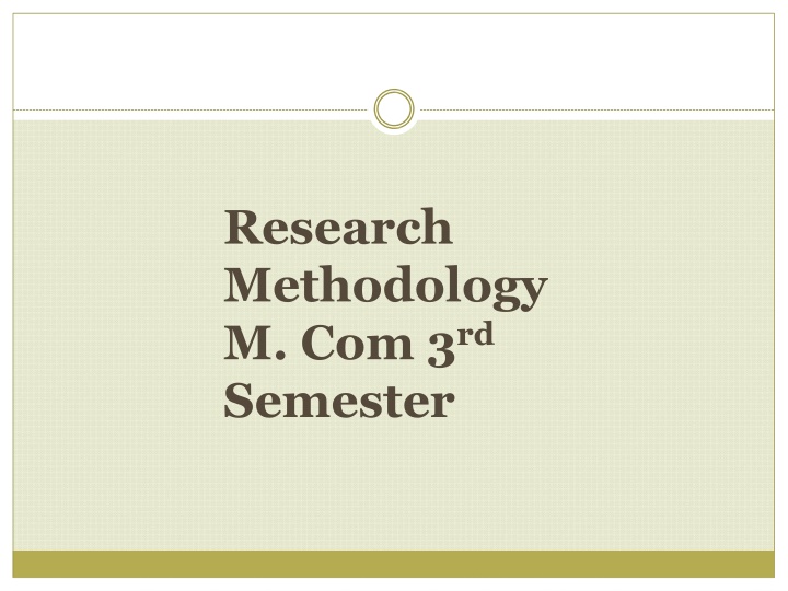 research methodology m com 3 rd semester