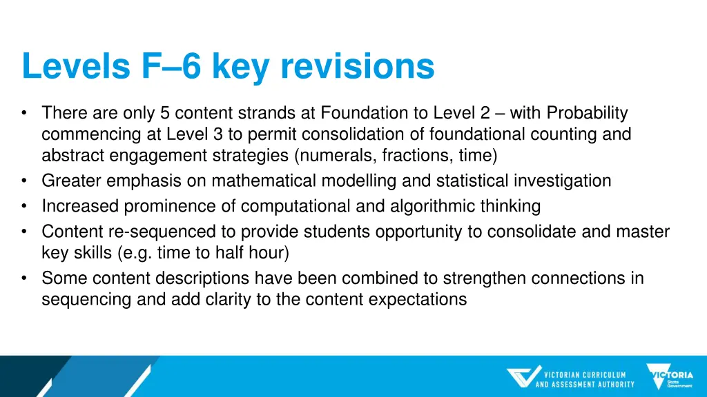 levels f 6 key revisions