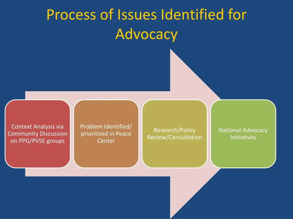 process of issues identified for advocacy
