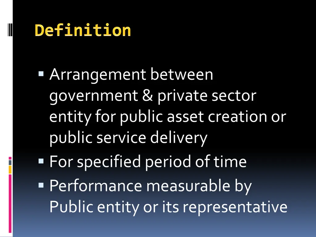 arrangement between government private sector