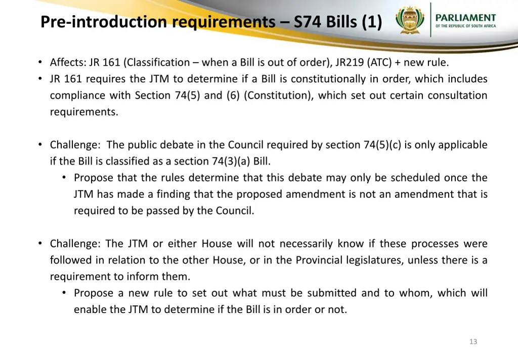 pre introduction requirements s74 bills 1