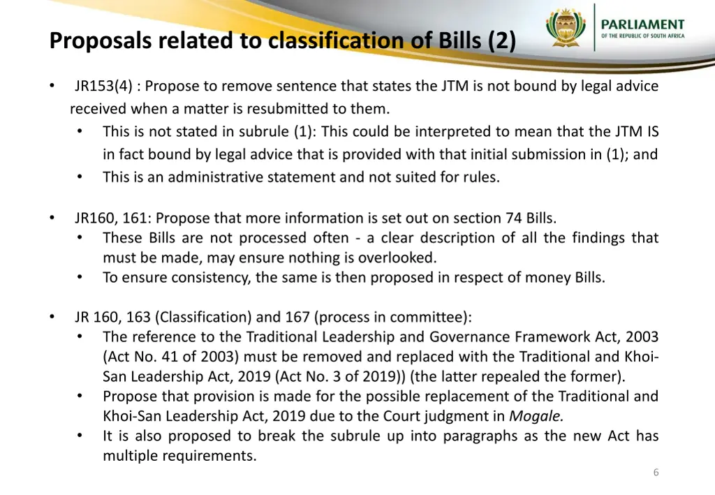 proposals related to classification of bills 2