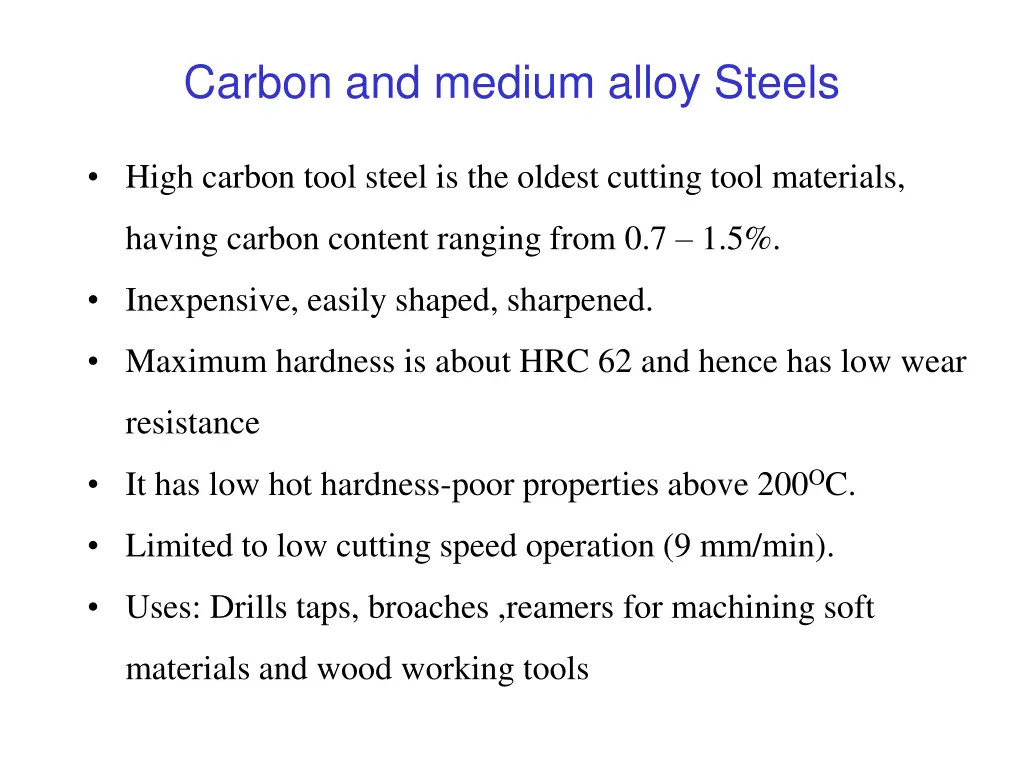 carbon and medium alloy steels