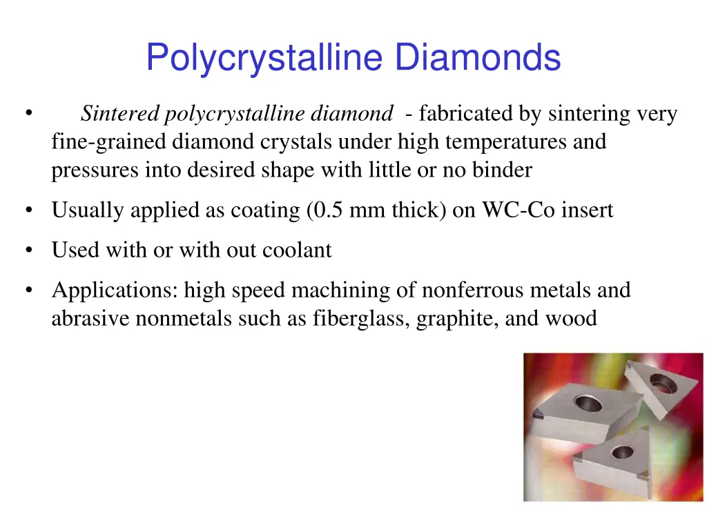 polycrystalline diamonds