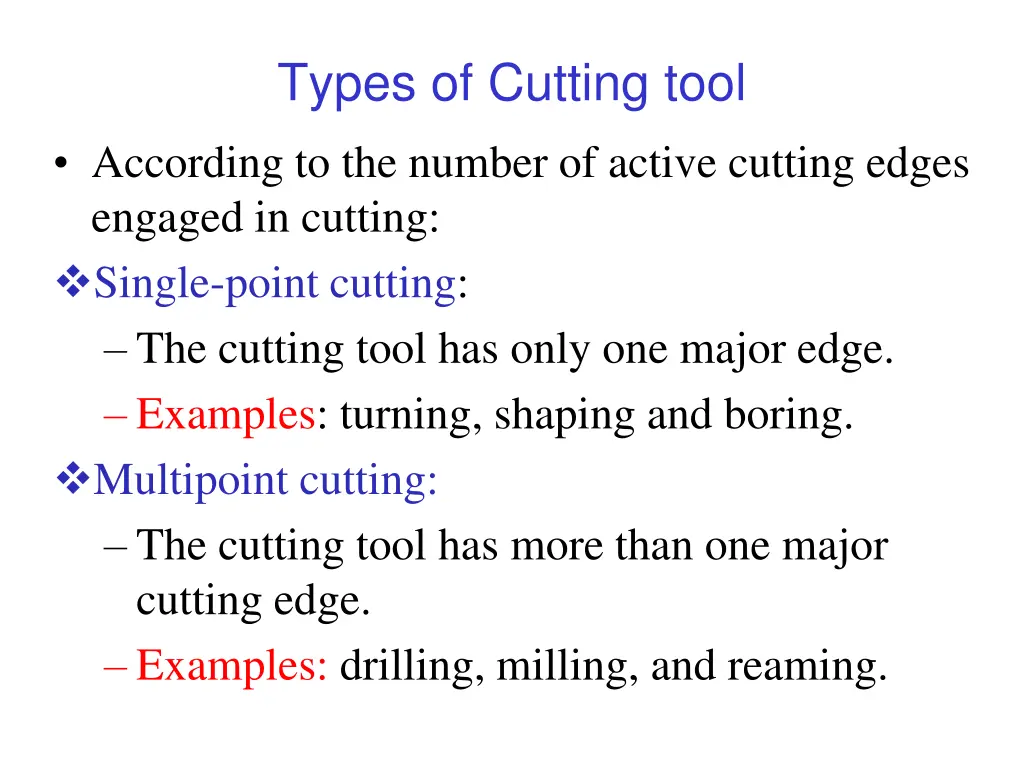 types of cutting tool