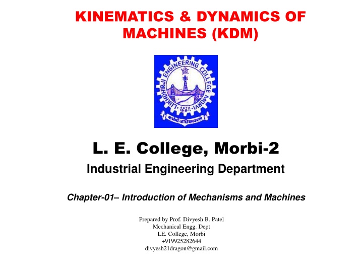 kinematics dynamics of machines kdm