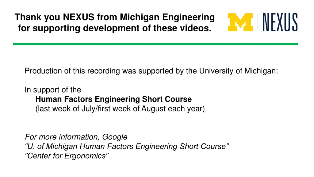 thank you nexus from michigan engineering