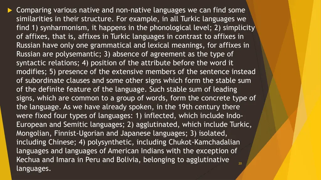 comparing various native and non native languages