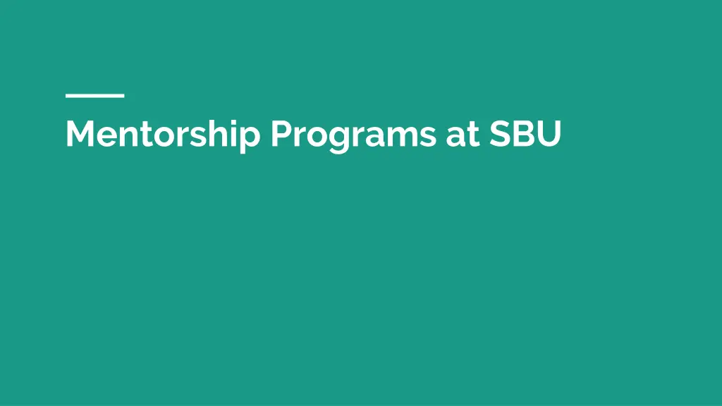 mentorship programs at sbu