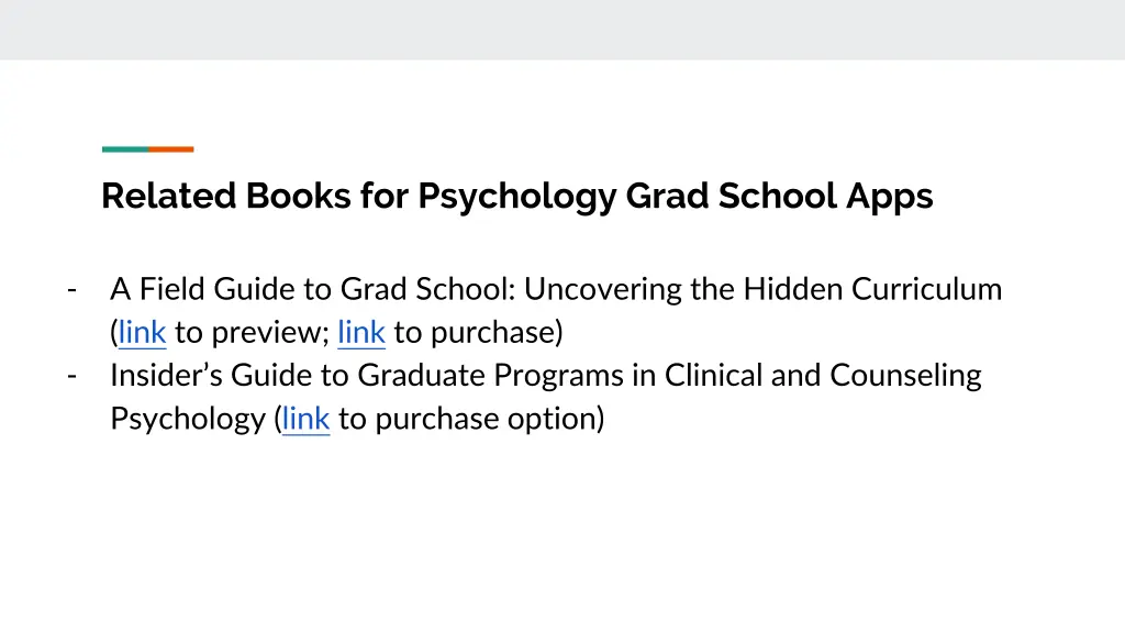 related books for psychology grad school apps