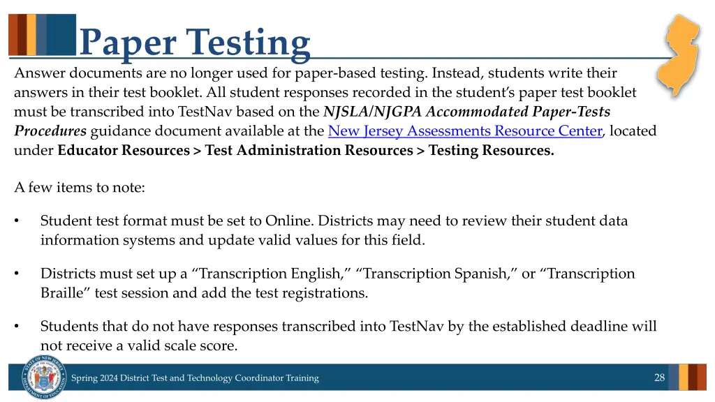 paper testing answer documents are no longer used