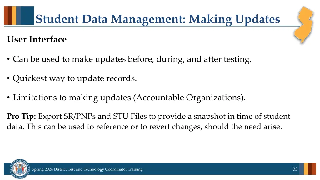 student data management making updates