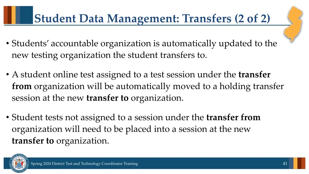 student data management transfers 2 of 2