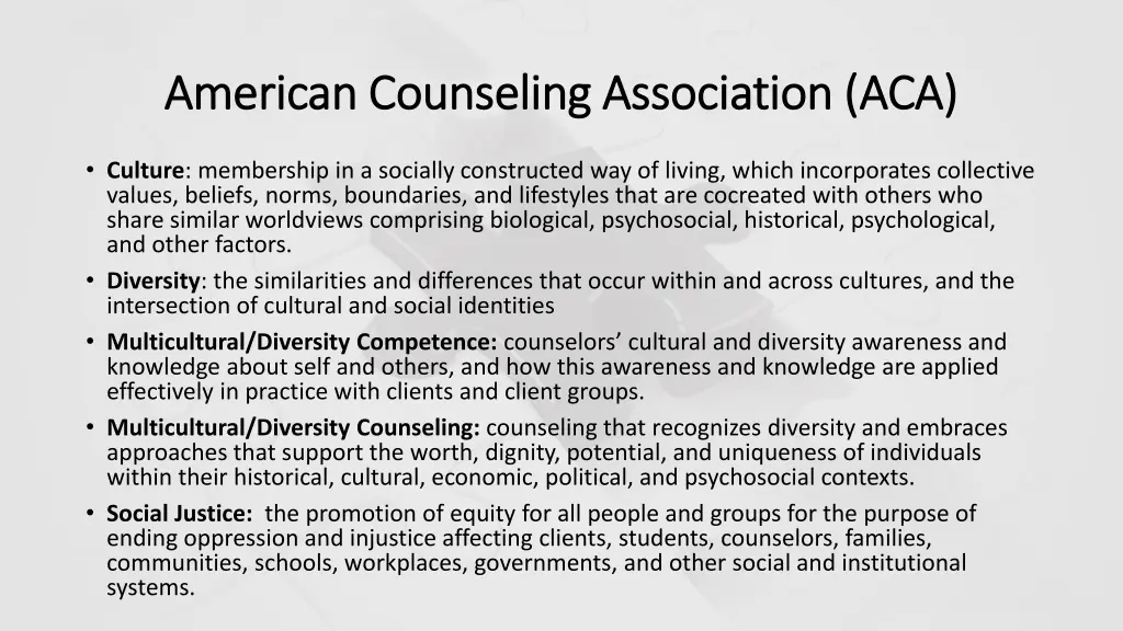 american counseling association aca american