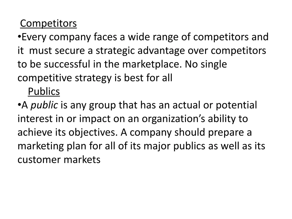 competitors every company faces a wide range