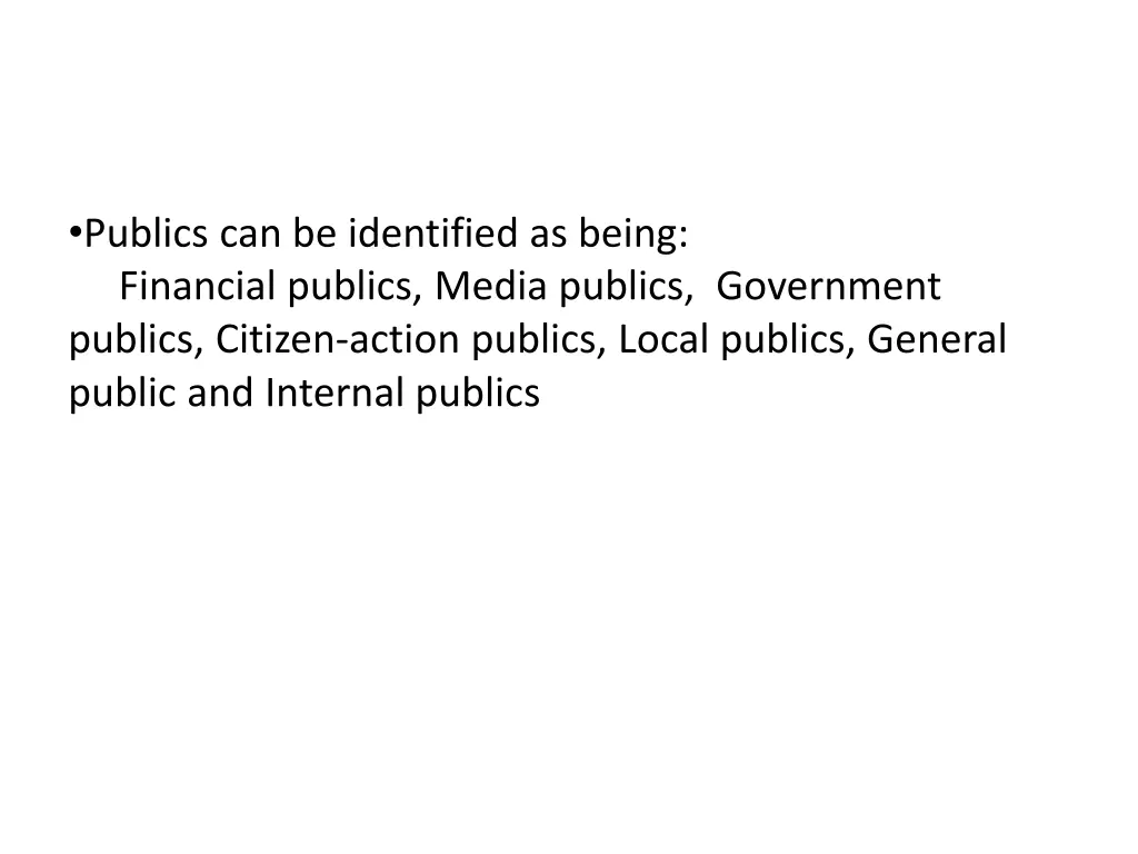 publics can be identified as being financial