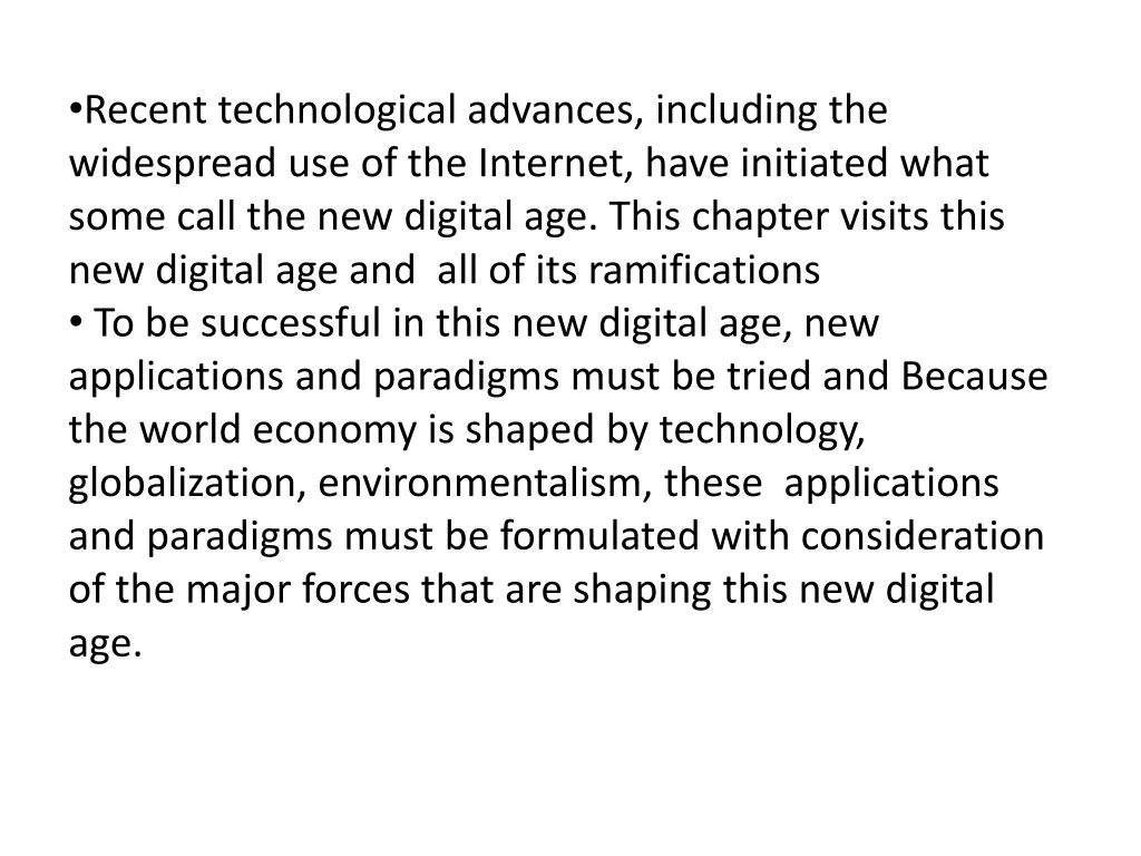 recent technological advances including