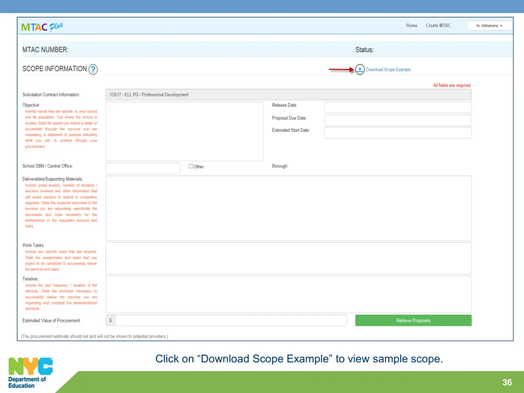 click on download scope example to view sample