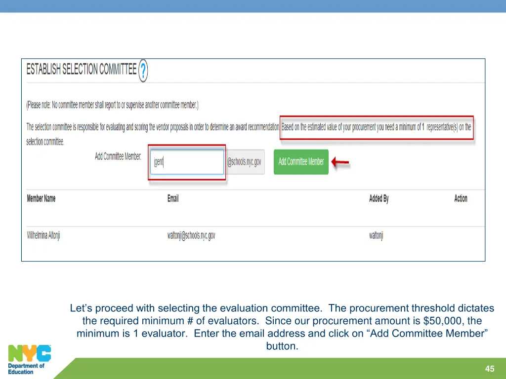 let s proceed with selecting the evaluation