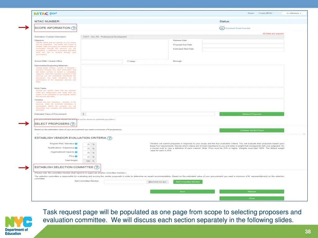 task request page will be populated as one page