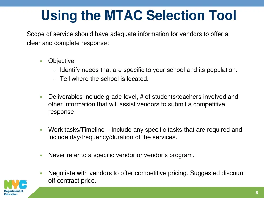 using the mtac selection tool