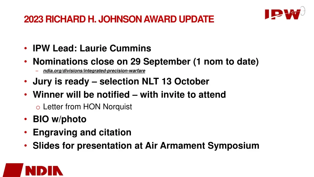 2023 richard h johnson award update