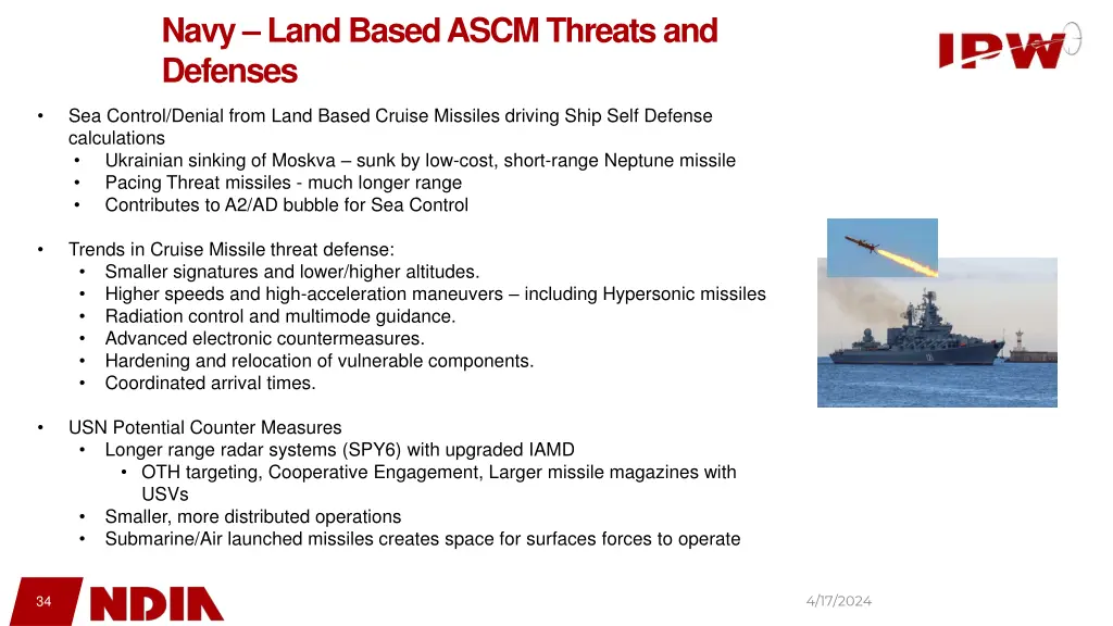 navy land based ascm threats and defenses