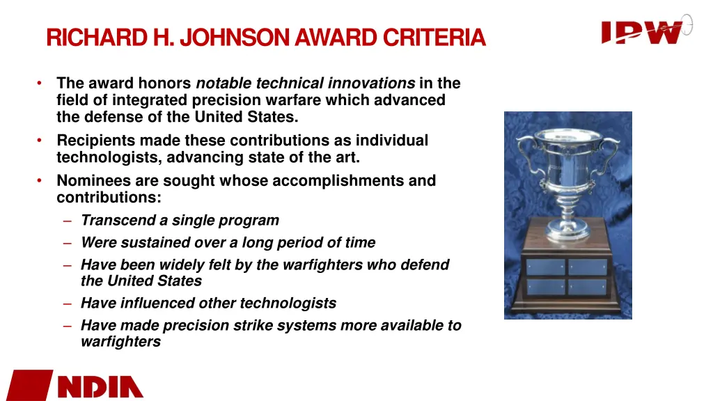 richard h johnson award criteria