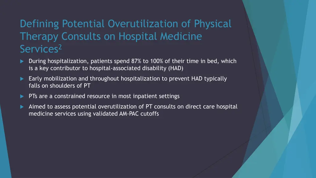 defining potential overutilization of physical
