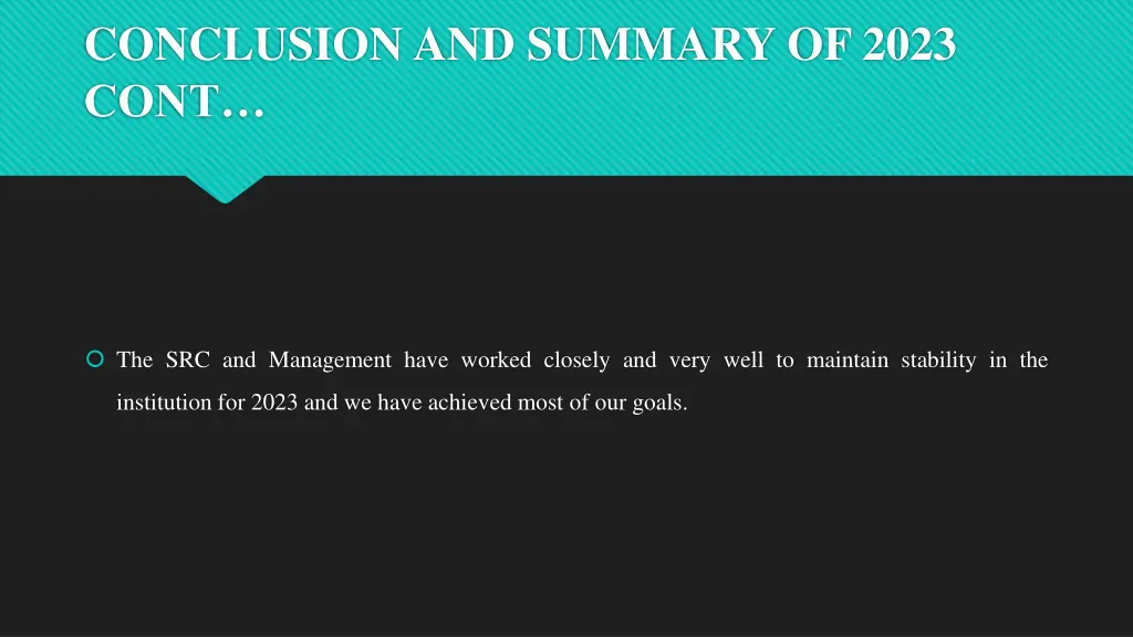 conclusion and summary of 2023 cont 5