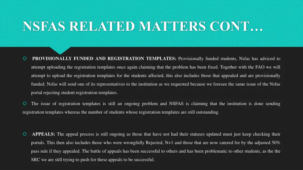 nsfas related matters cont