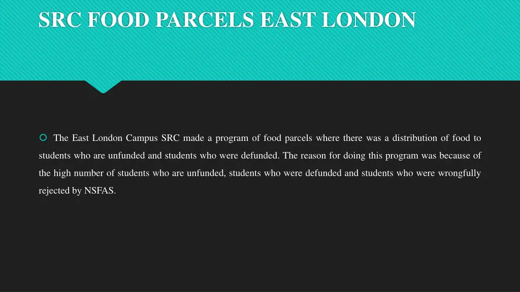 src food parcels east london