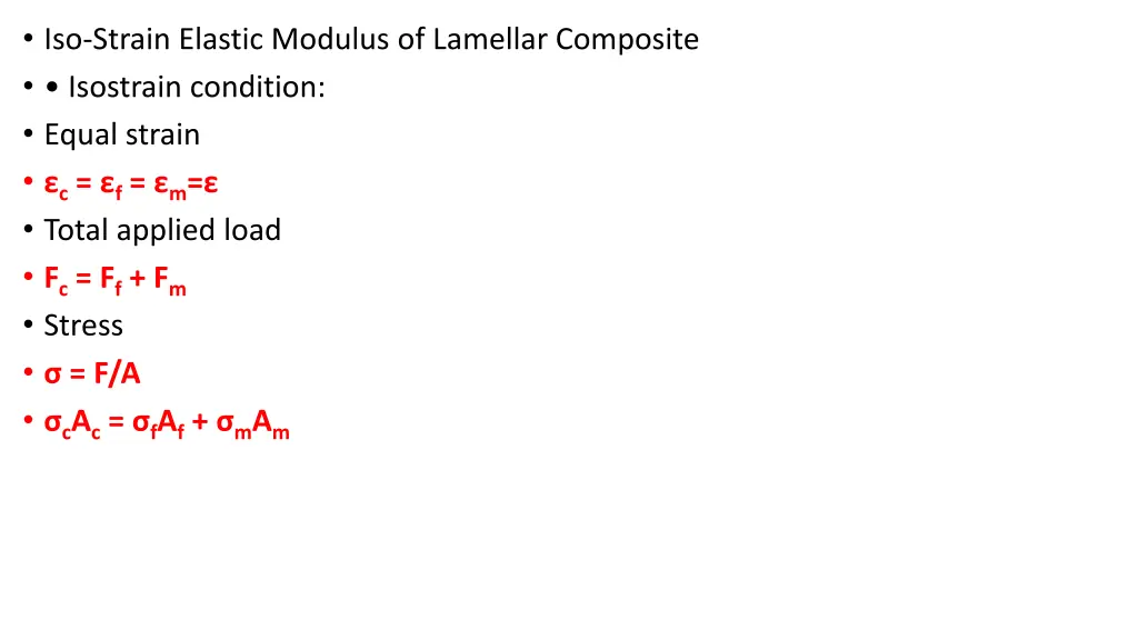 iso strain elastic modulus of lamellar composite