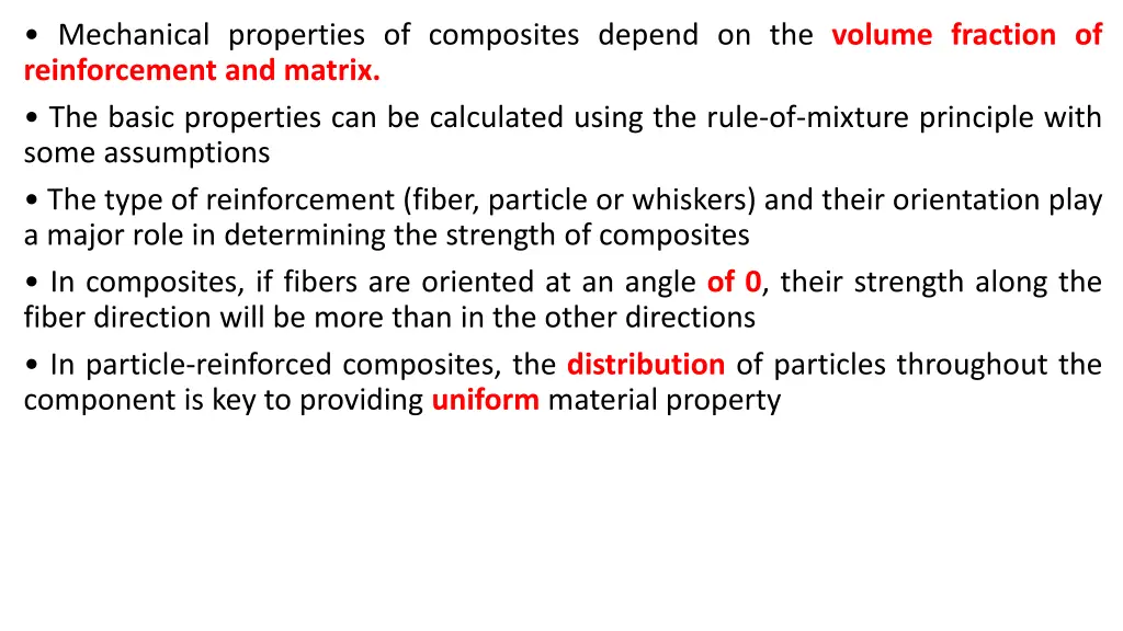 mechanical properties of composites depend