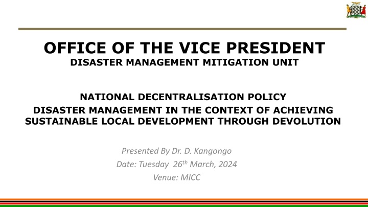 office of the vice president disaster management