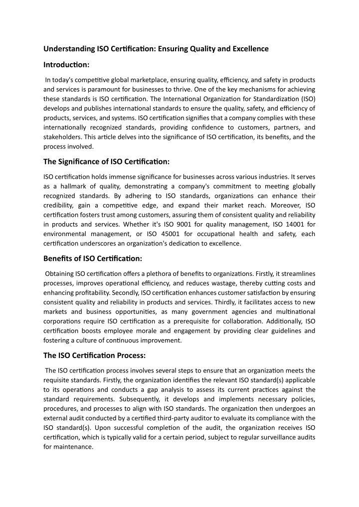 understanding iso certification ensuring quality