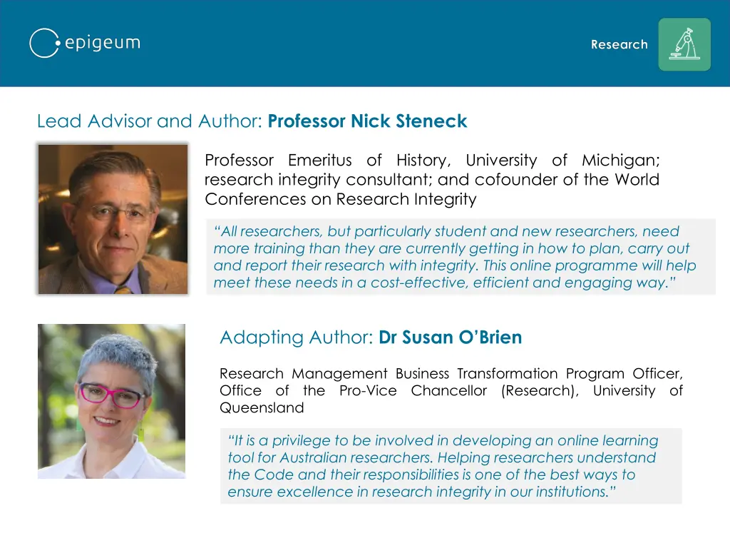 lead advisor and author professor nick steneck