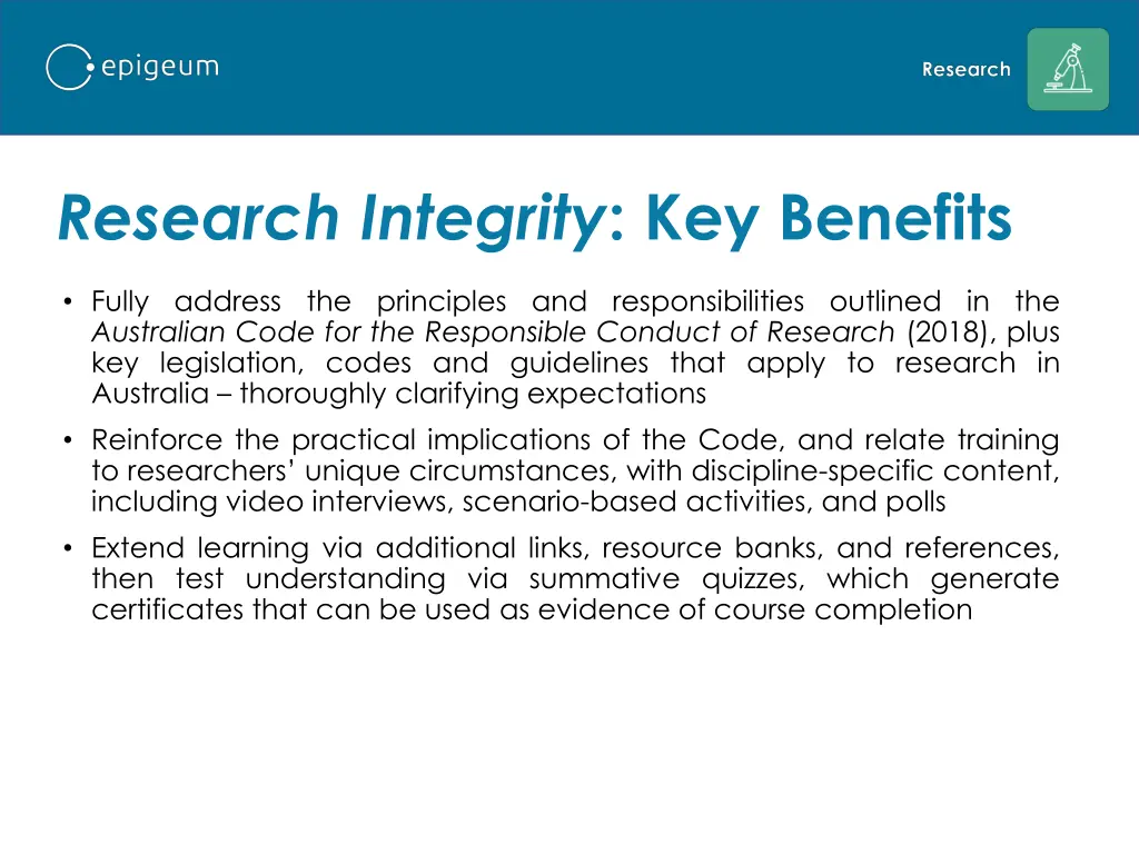 research integrity key benefits