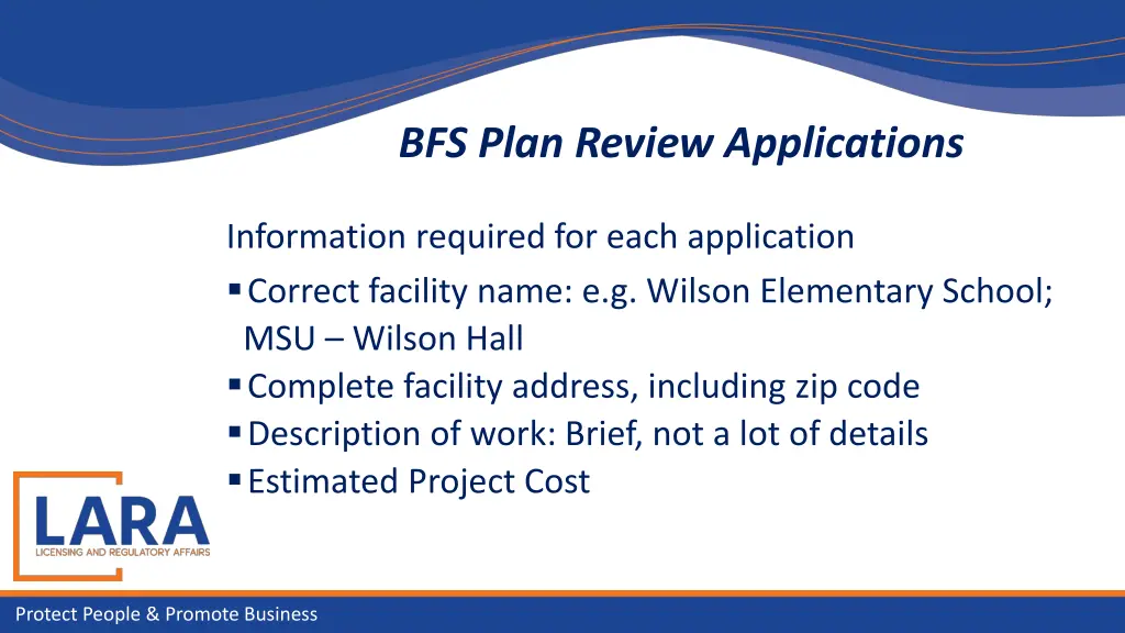 bfs plan review applications