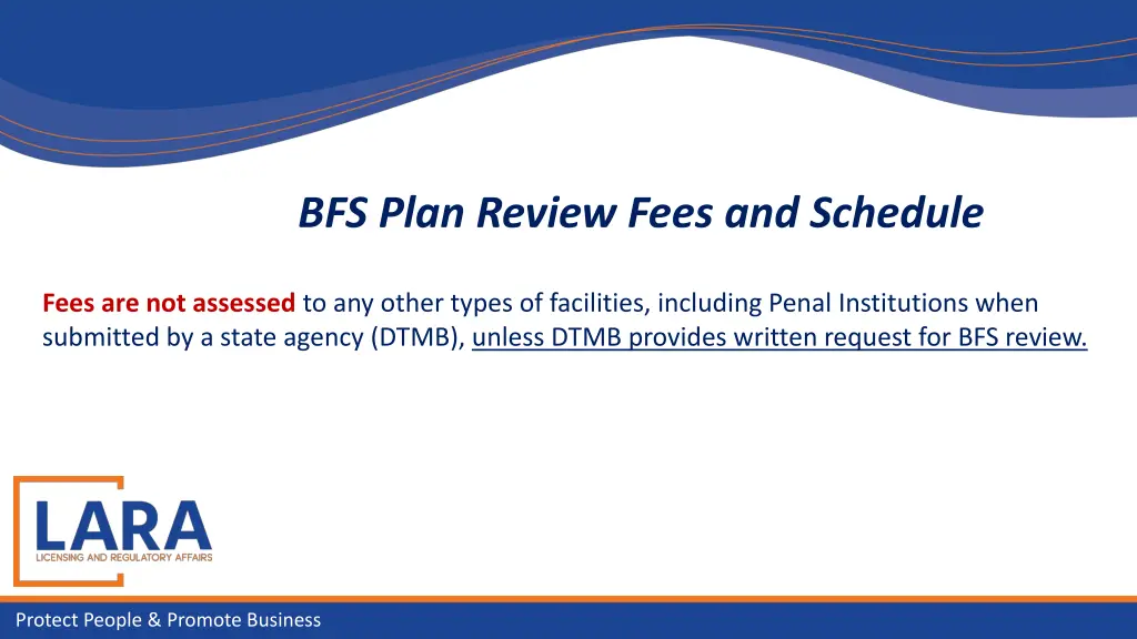 bfs plan review fees and schedule 1