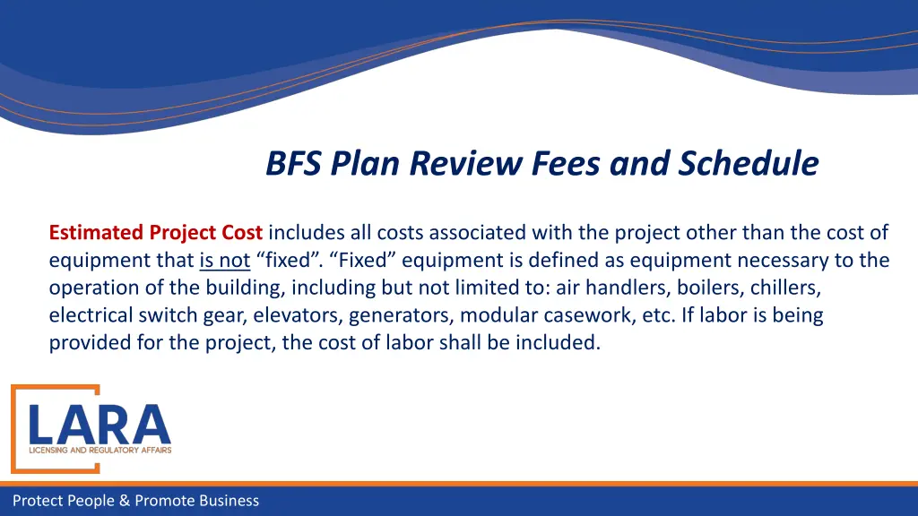 bfs plan review fees and schedule 2