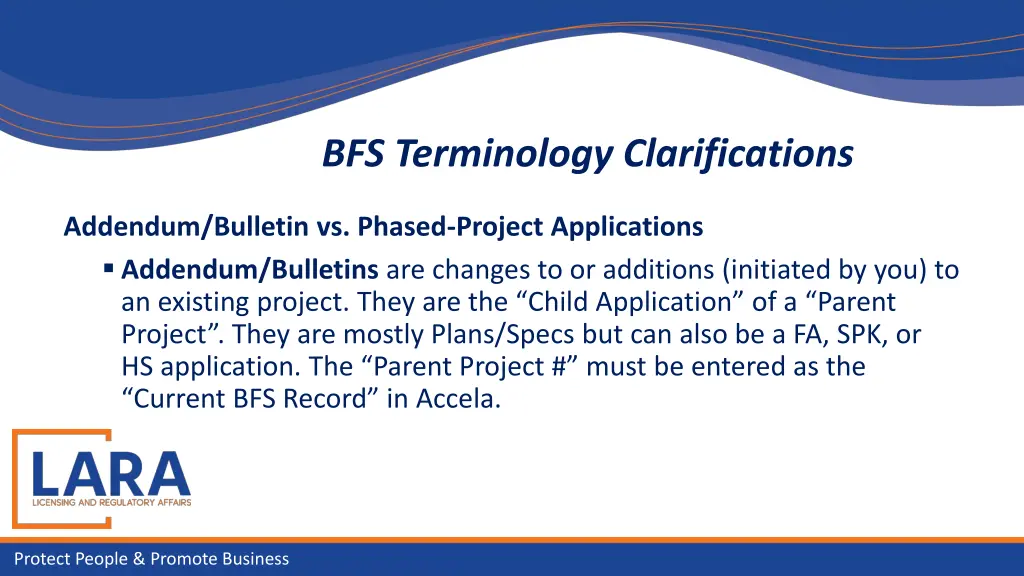 bfs terminology clarifications
