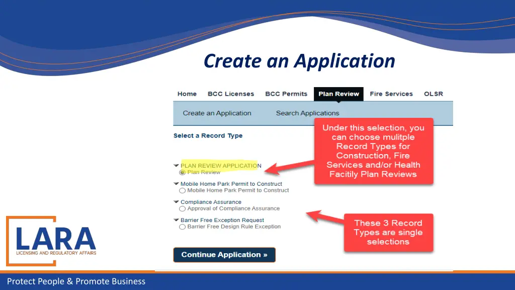 create an application 1