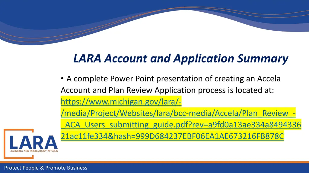 lara account and application summary 1