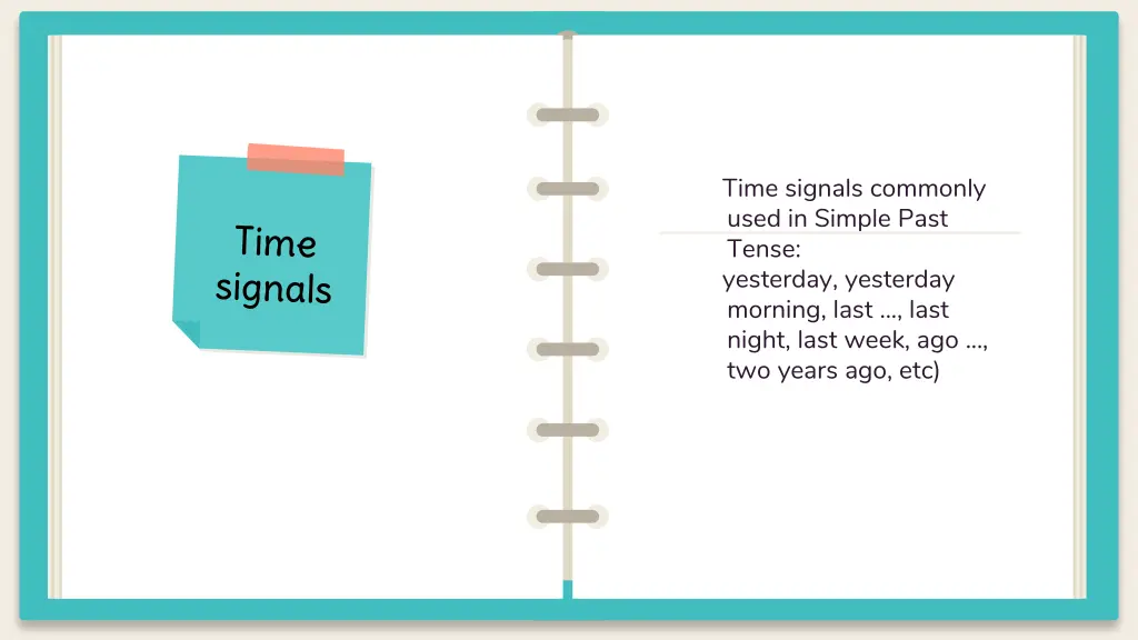 time signals commonly used in simple past tense